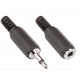 Jack 3.5 mm Male-Fem Mono Audio Connector Set Black