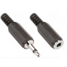 Jack 3,5 mm Male-Fem Mono Audio Connector Set Zwart