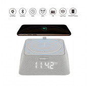 Q-Box FM Alarm Clock - Bluetooth Speaker - Qi Powerbank