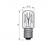 Bulb E12 45x16mm 12V 3W 25ma