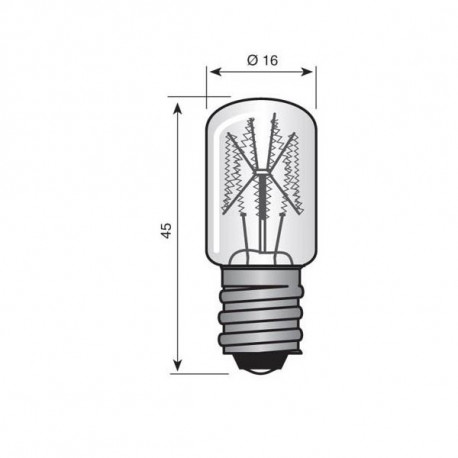 Ampoule E12 45x16mm 12V 3W 25ma