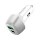 Energizer - Chargeur rapide pour voiture USB-C + USB-A Blanc