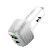 Energizer - Chargeur rapide pour voiture USB-C + USB-A Blanc