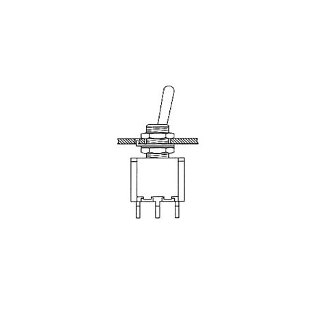 Inverseur standard bipolair DPDT Miniature ON/ON pour CI