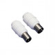 9.5mm coax plug + socket met schroeven - 2 stuks