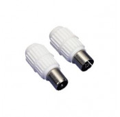 9.5mm coax plug + socket met schroeven - 2 stuks