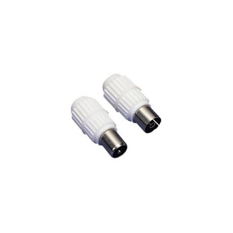 9.5mm coax plug + socket met schroeven - 2 stuks