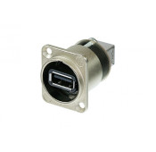 Neutrik USB2 USB-A -USB-B Adapter IP65 Messing