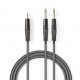 Stereo audio cable 2x 6.35 mm Male - 3.5 mm Male 3M