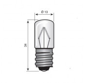Bulb E12- 230VAC 5W Dimensions 33X12MMØ