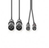 Balanced Audio Cable 2 x XLR Male to 2 x RCA Male 3M