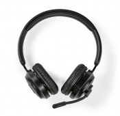 PC Headset Over-Ear Stereo Bluetooth Foldable mic Black