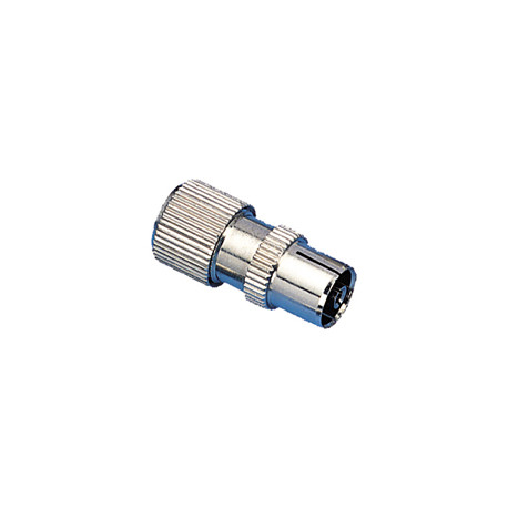 Fiche coaxiale femelle a visser IEC 9.5mm en metal