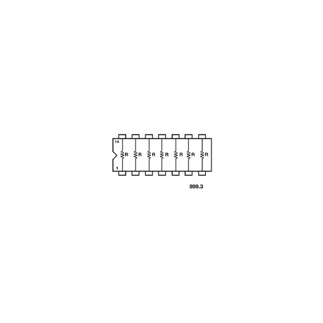 Reseaux D.I.L.: 7 resistances isolees 100R