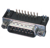 Sub-D connectors mannelijk voor GS-haaks 90° 15P