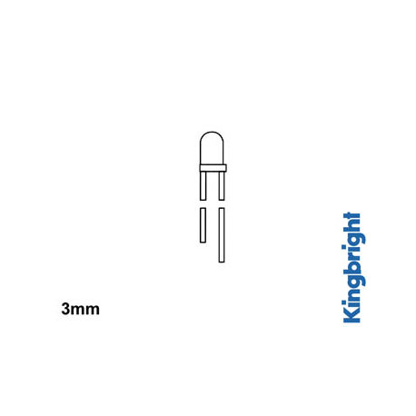 INTERNAL RESISTANCE LED 3mm 5V - DIFFUSING YELLOW