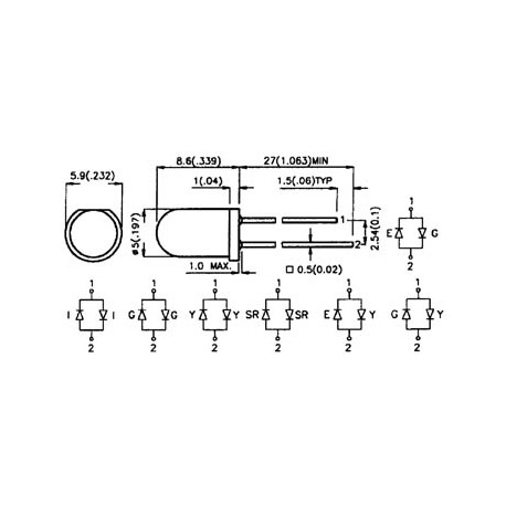 Tweekleurige Bipolaire Led 5mm