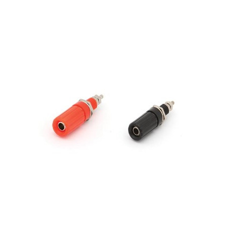 Geisoleerde stekkerbus 4mm 10 Stuks (5 zwart & 5 rood) 