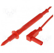 Male cable with rear take-up and touch point Red 4mm