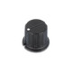 Black pvc knob Ø 24.5mm H 20.1 mm axis Ø 6mm