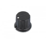 Black pvc knob Ø 24.5mm H 20.1 mm axis Ø 6mm