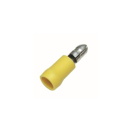 Cosse isolee male cylindrique jaune section: 4 - 6mm²