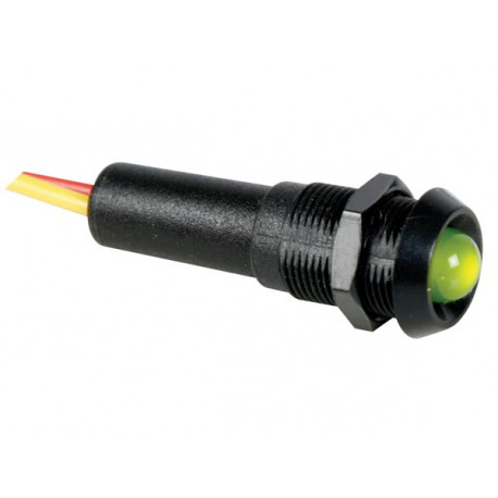 Voyant Led vert clignotant 12V - Boitier noir