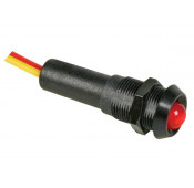 Led lamp 12V rood knipperend - Zwarte behuizing
