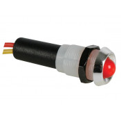Led lamp 12V rood knipperend - Chromen behuizing