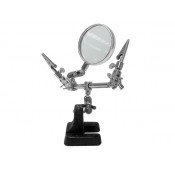 Helping hand with magnifier
