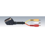 Elix - Cable 1.5m - Fiche peritel M/3 RCA M + interrupteur
