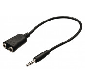 Cable 0.2m - Fiche male 3.5mm Stereo/2 fiches femelles 3.5mm