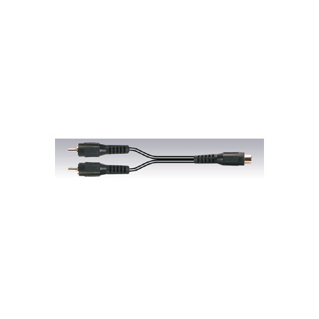 Cable 0.3m -2 fiche male RCA/1 fiches femelles RCA