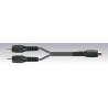 Cable 0.3m - 2 fiche male RCA/1 fiches femelles RCA