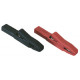 Insulated crocodile clip 4mm 25A 1 black & 1 red 