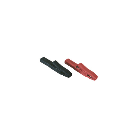 Insulated crocodile clip 4mm 25A 1 black & 1 red 