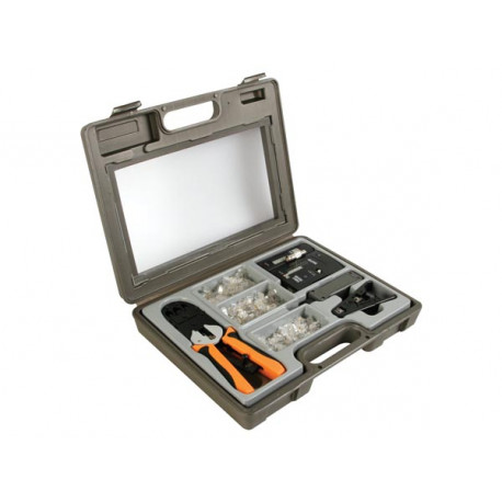 Crimping tool kit for modular connectors