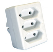 Domino pluggable 3x2.5A white without cord