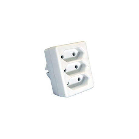 Domino pluggable 3x2.5A white without cord