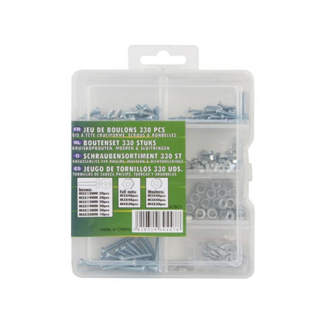 Galvanised steel screws and bolts 330 pieces