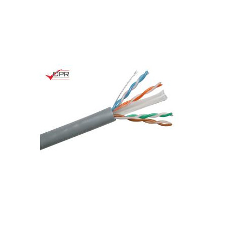 Cable U/UTP Categorie 6 PVC Eca - Gris- Norme CPR- Au mètre