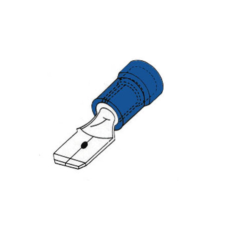 COSSE MALE 6.4mm blue AWG 16-14 / 1.5-2.5mm²