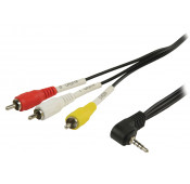 Cable audio-video 1m fiche 3.5 AV male - 3 RCA male