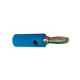 Male banana plug with socket 4mm blue