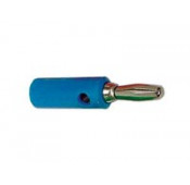 Male banana plug with socket 4mm blue