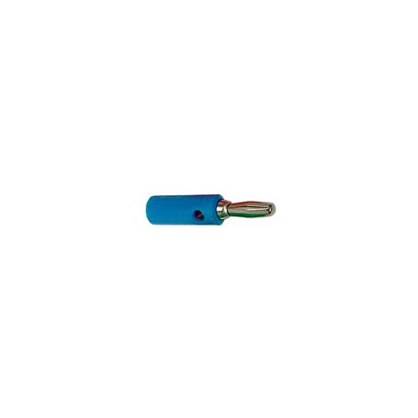 Male banana plug with socket 4mm blue