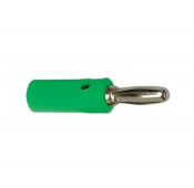 Male banana plug with socket 4mm green