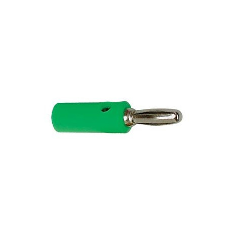 Male banana plug with socket 4mm green