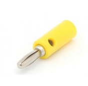 Male banana plug with socket 4mm yellow