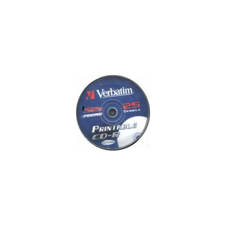 Verbatim - CD-R 52X 80min 700MB Spindle 25pcs Printable